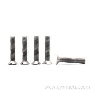 High Quality Titanium Alloy Slotted Flat Head Screws